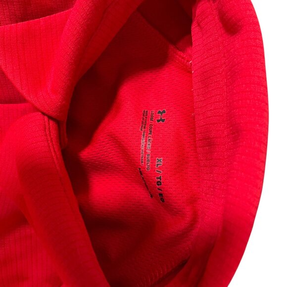 Under Armour Red Loose Heatgear Short Sleeve Polo Shirt XL American Electric - Picture 8 of 8